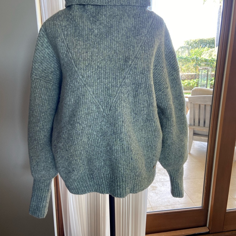 Ted Baker Chloe Sage Green High Neck Sweater -preowned -size 8